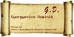 Gyorgyevics Dominik névjegykártya